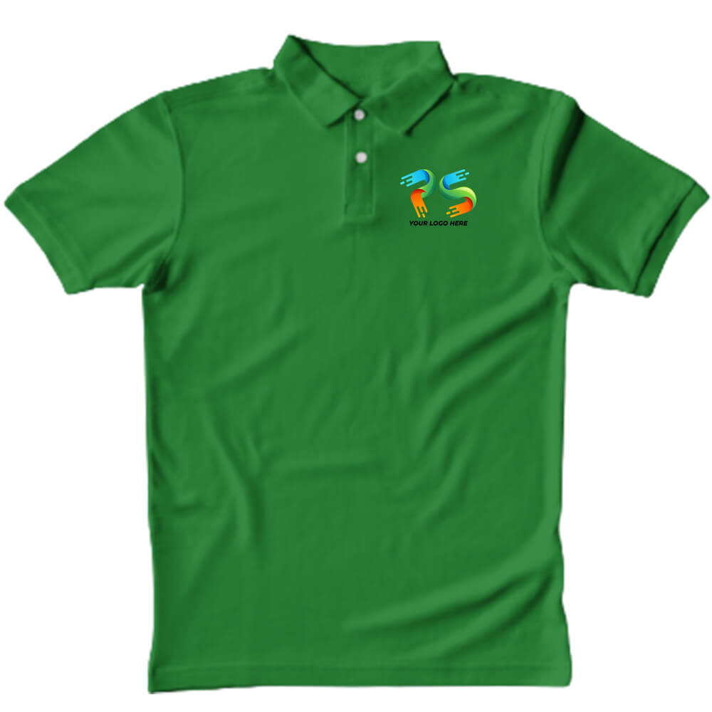Polo Neck Flag Green  Customised Kids T-Shirt - Front And Back Print
