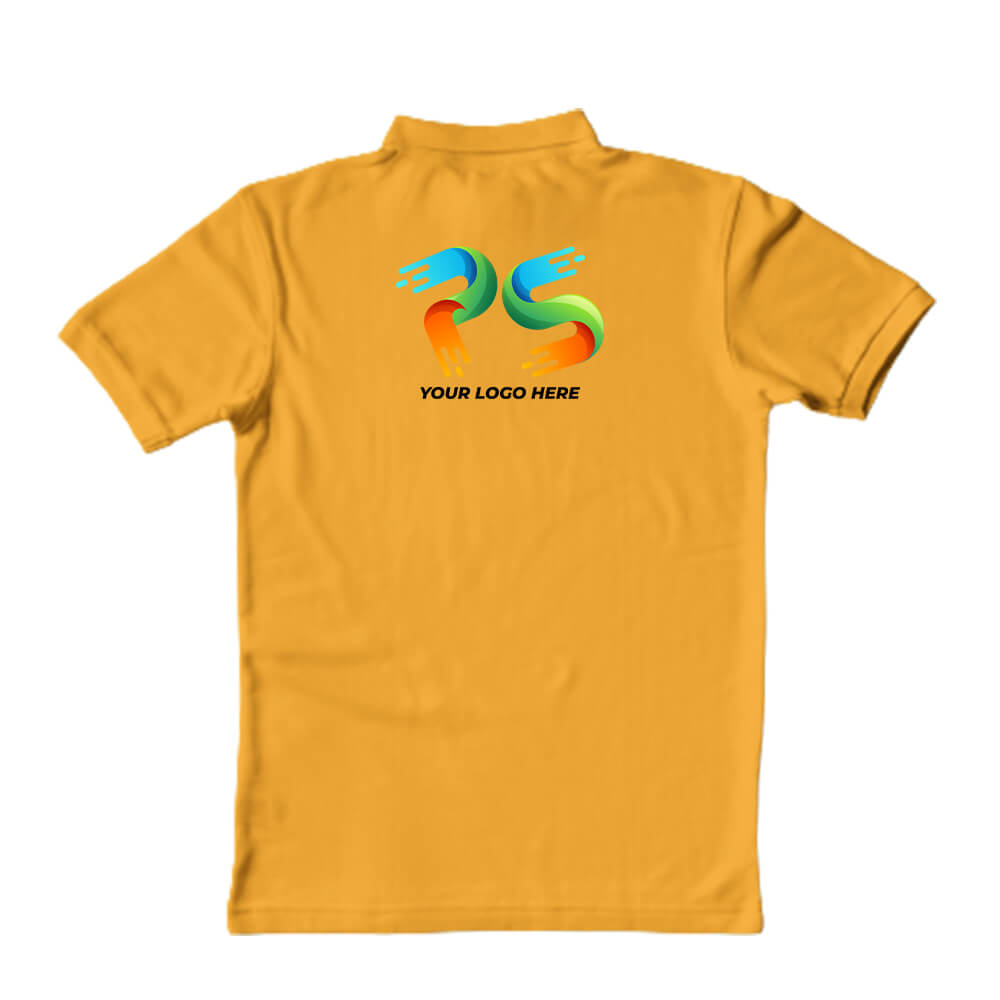 Polo Neck Golden Yellow   Customised Kids T-Shirt - Front And Back Print