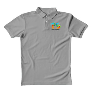 Polo Neck  Grey Customised Kids T-Shirt - Front And Back Print