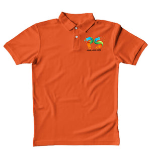 Polo Neck Orange  Customised Kids T-Shirt - Front And Back Print