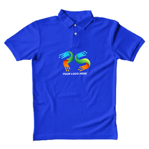 Polo Neck Royal Blue Customised Kids T-Shirt - Front Print