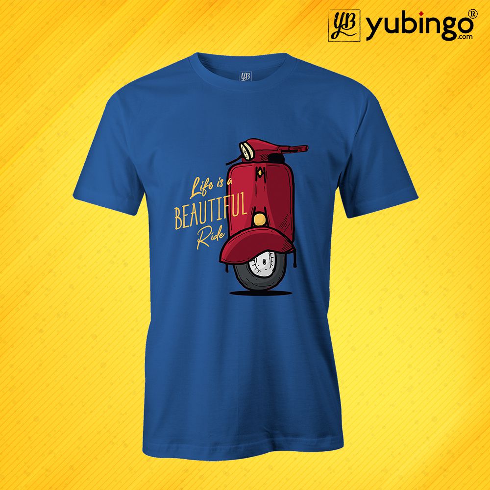 Life is Beautiful Ride Men T-Shirt-Royal Blue