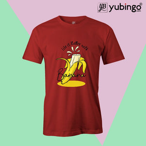 Life is Better with Banana Men T-Shirt-Red