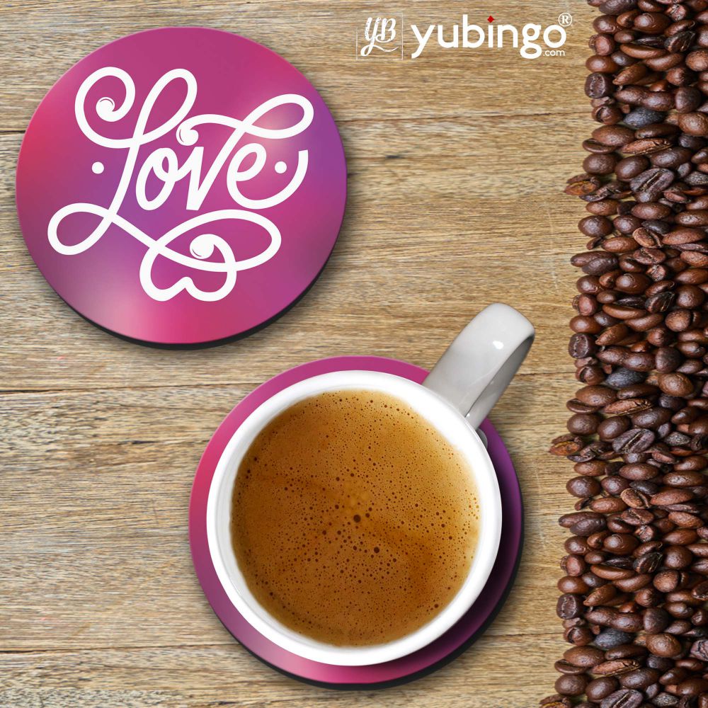Love Typography Coasters