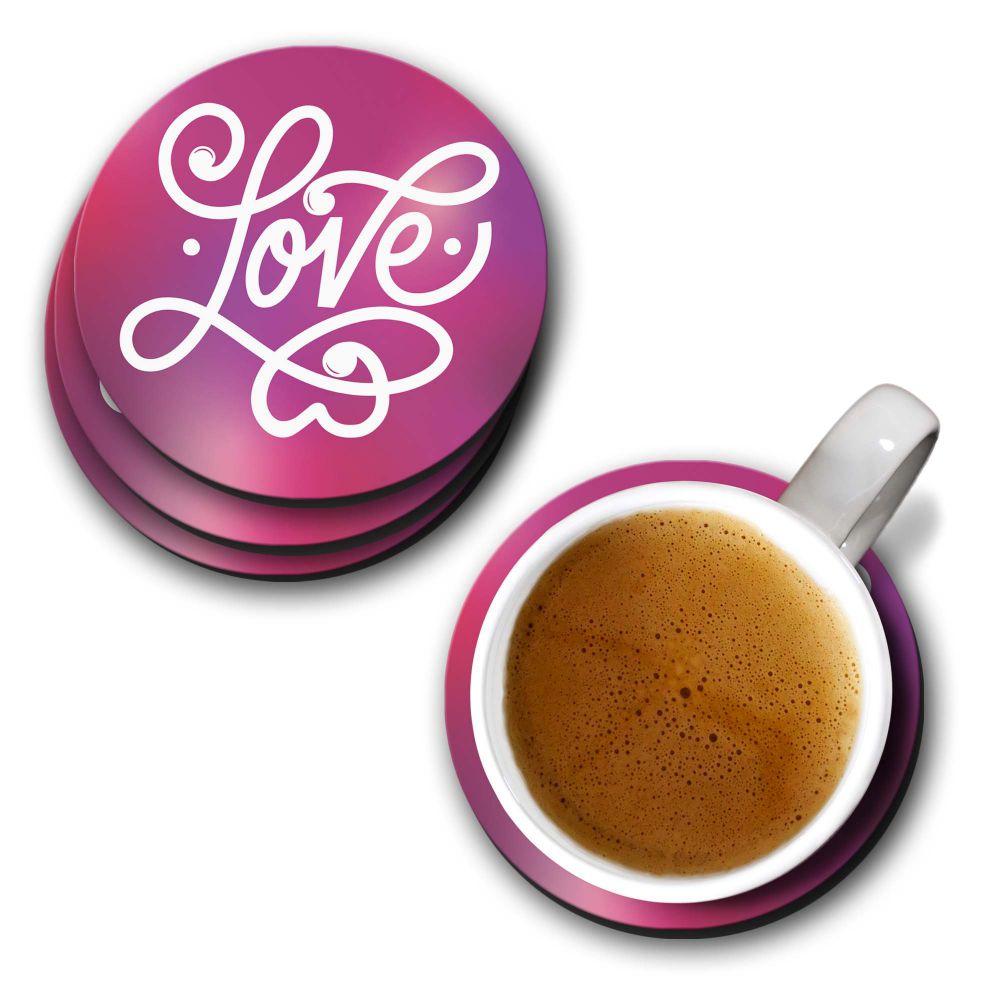 Love Typography Coasters
