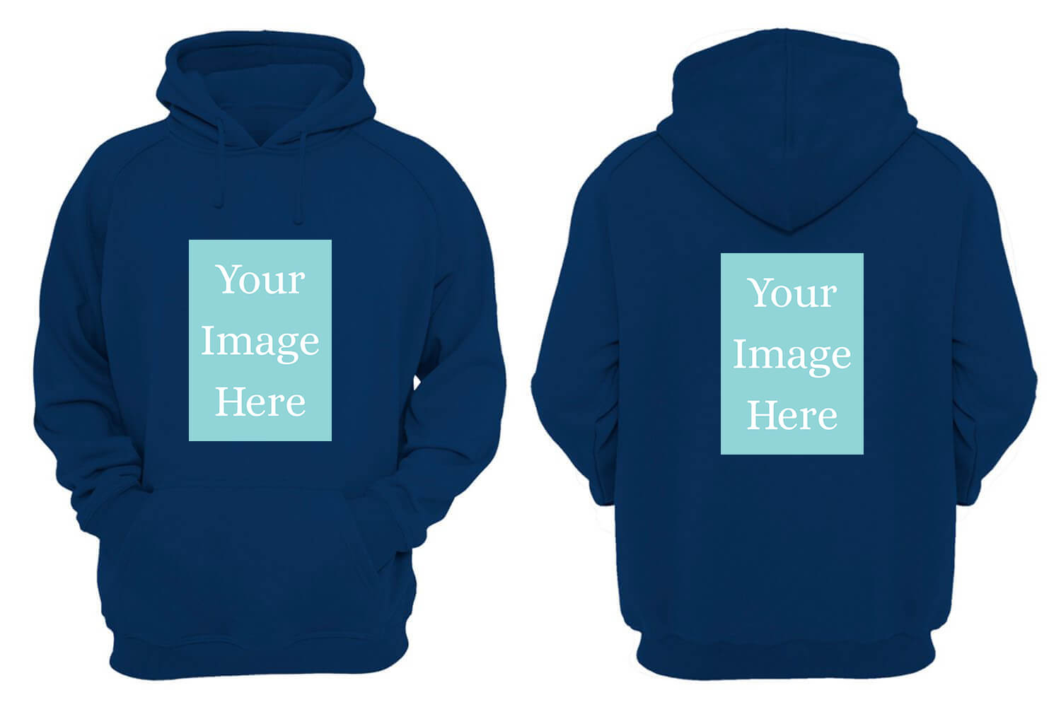 Navy Blue Customised Hoodie - Front and Back Print