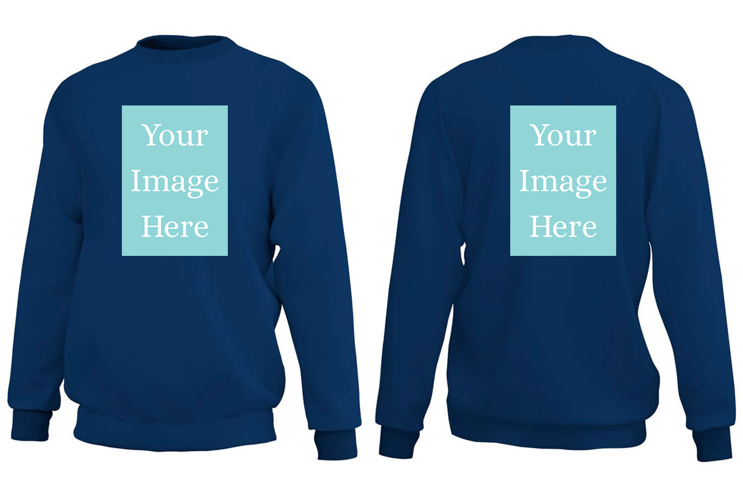 Navy Blue Customised Sweat Shirt - Front and Back Print