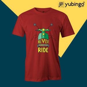 Never Forget to Ride Men T-Shirt-Red
