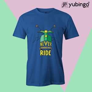 Never Forget to Ride Men T-Shirt-Royal Blue