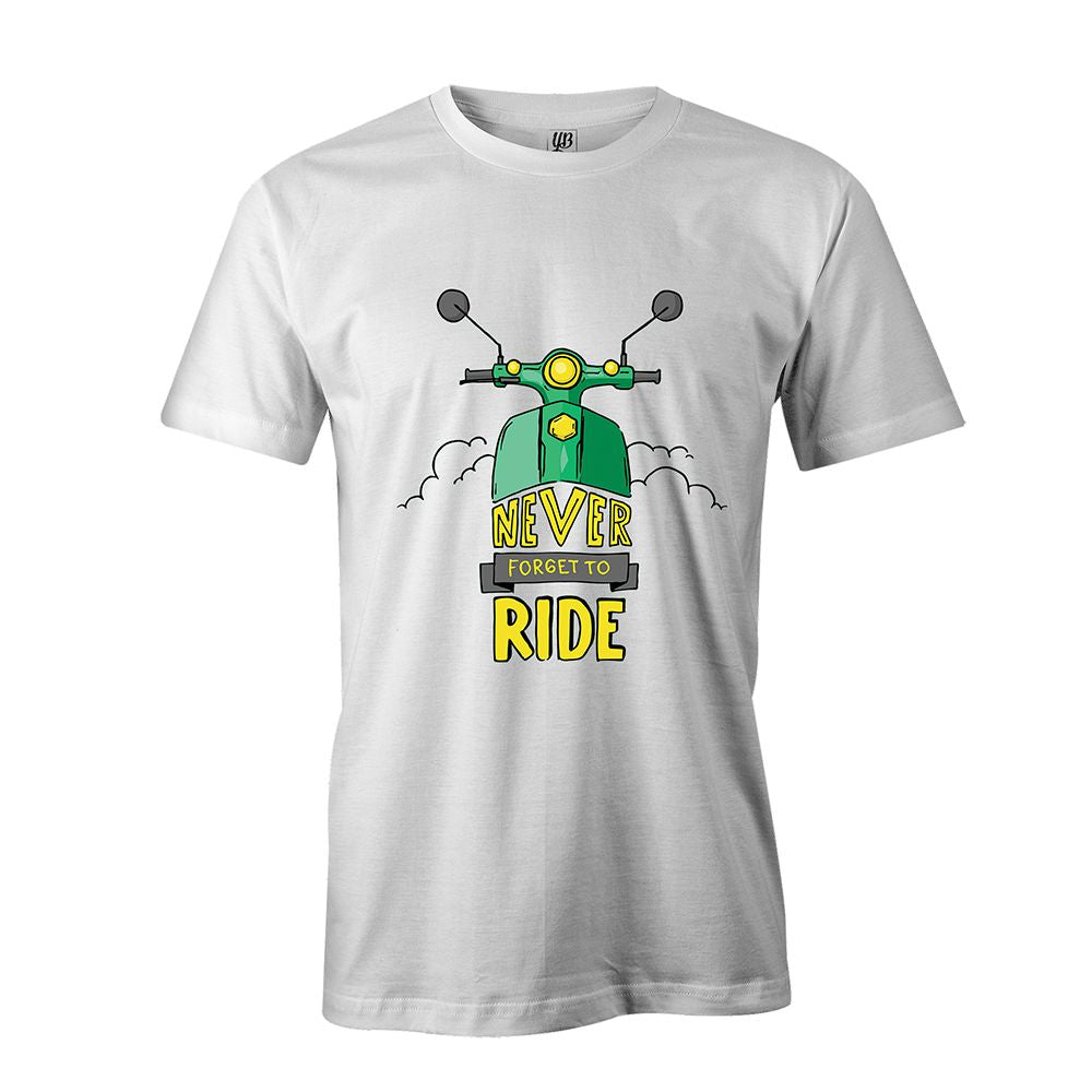 Never Forget to Ride Men T-Shirt-White