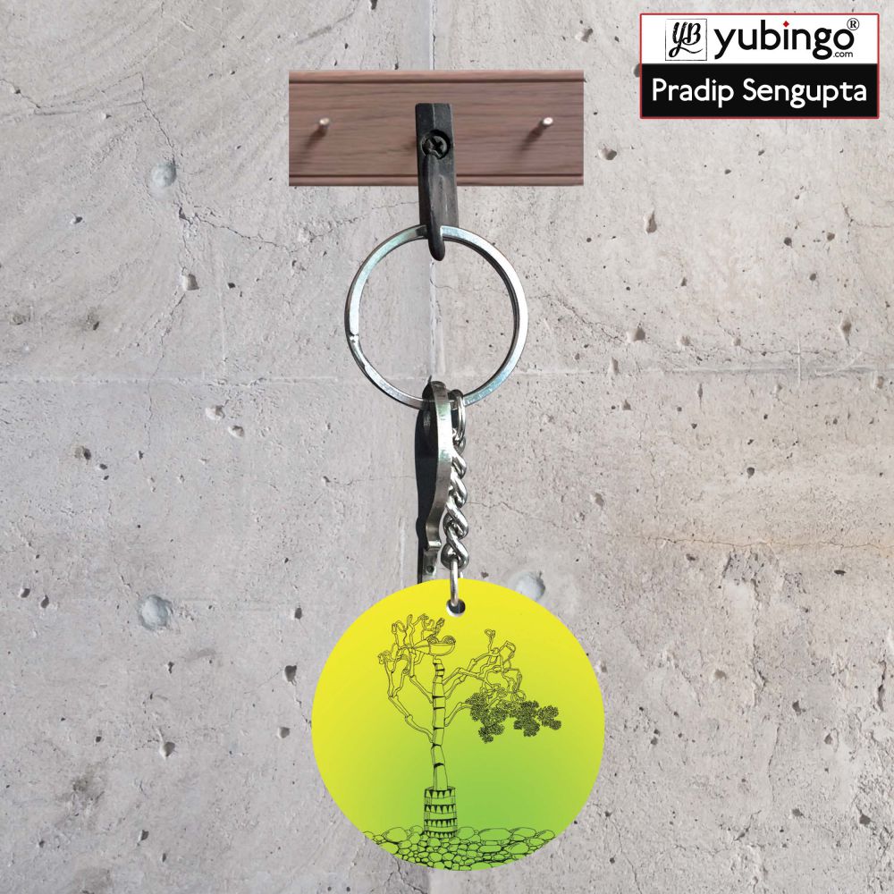Bone tree Round Keychain