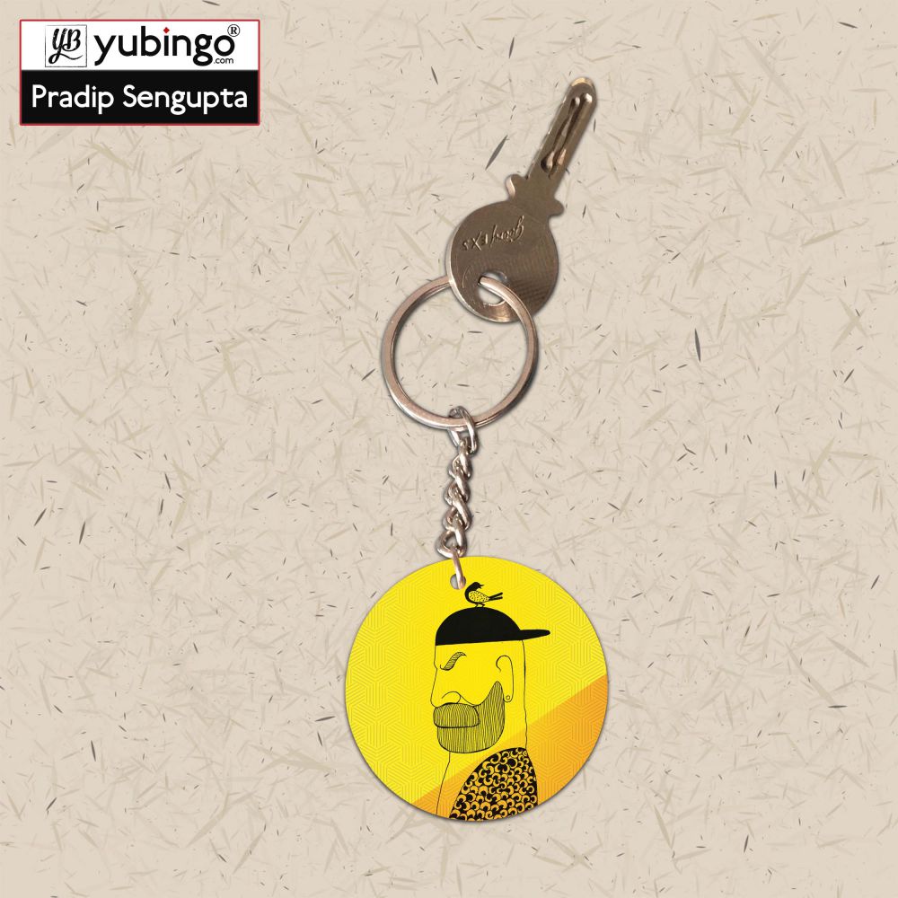 Common man Round Keychain-Image3