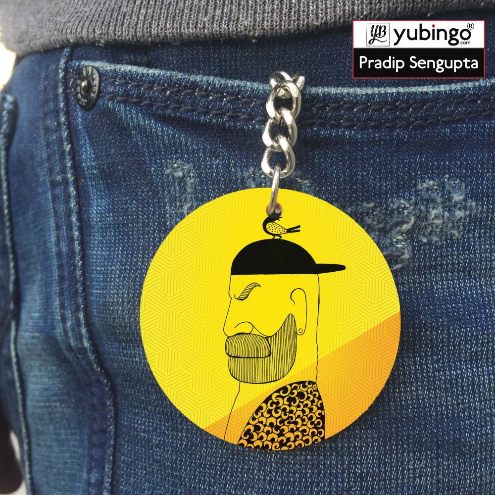 Common man Round Keychain-Image4