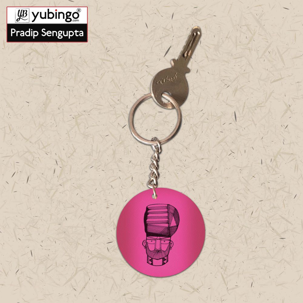 Intense look Round Keychain-Image3