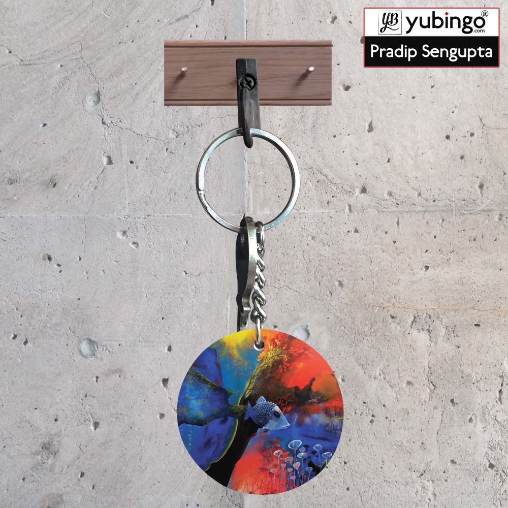 The Golden Trap Round Keychain