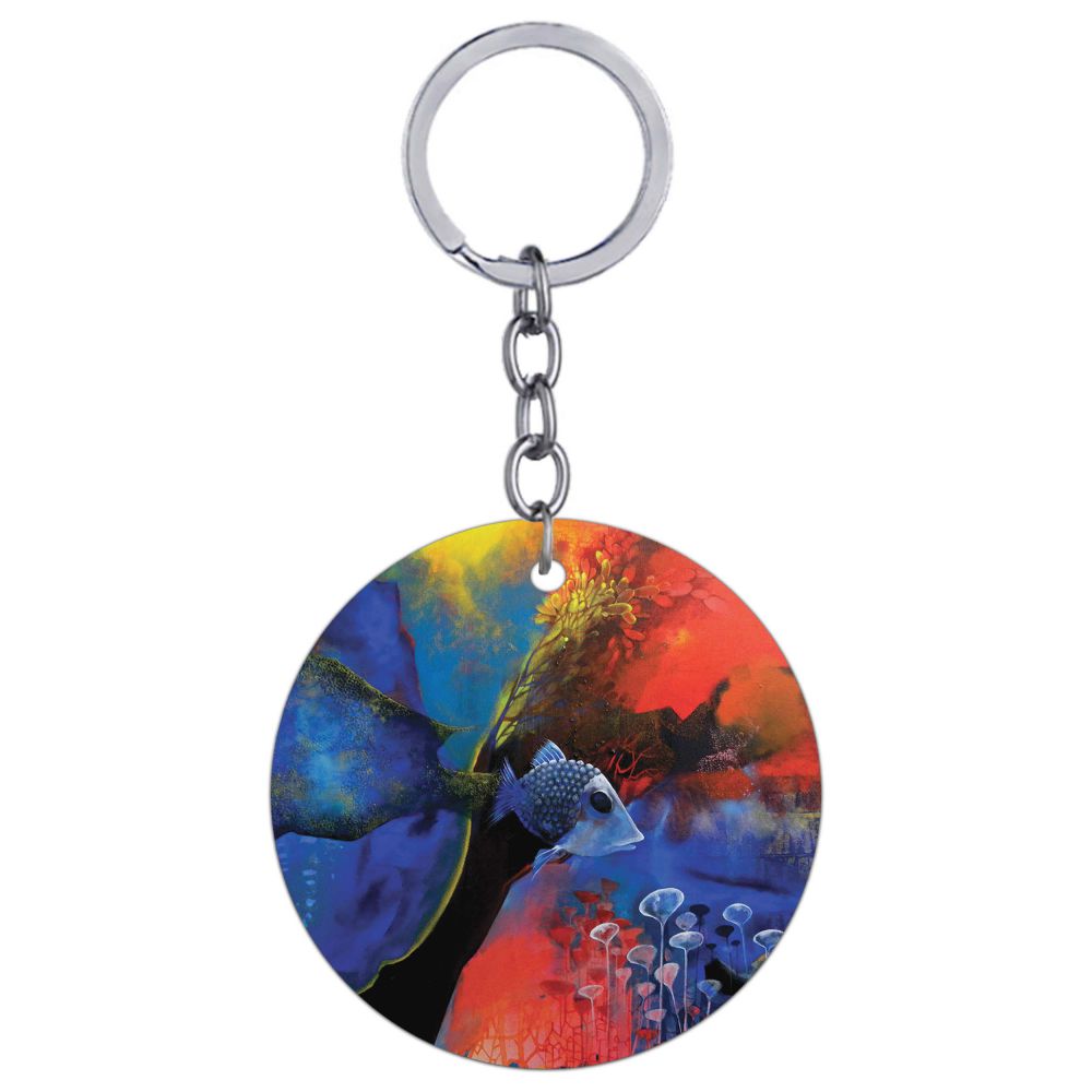 The Golden Trap Round Keychain