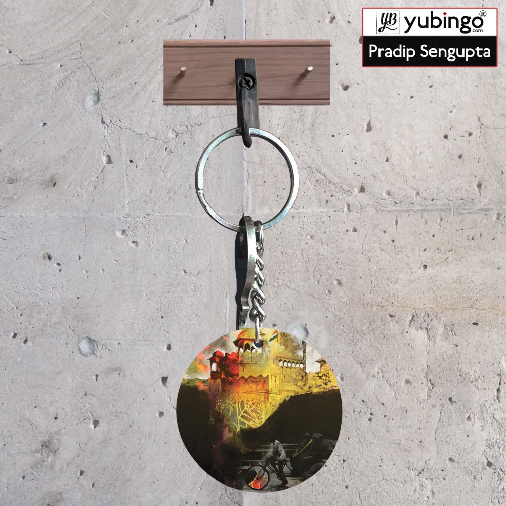 Welcome to Delhi Round Keychain