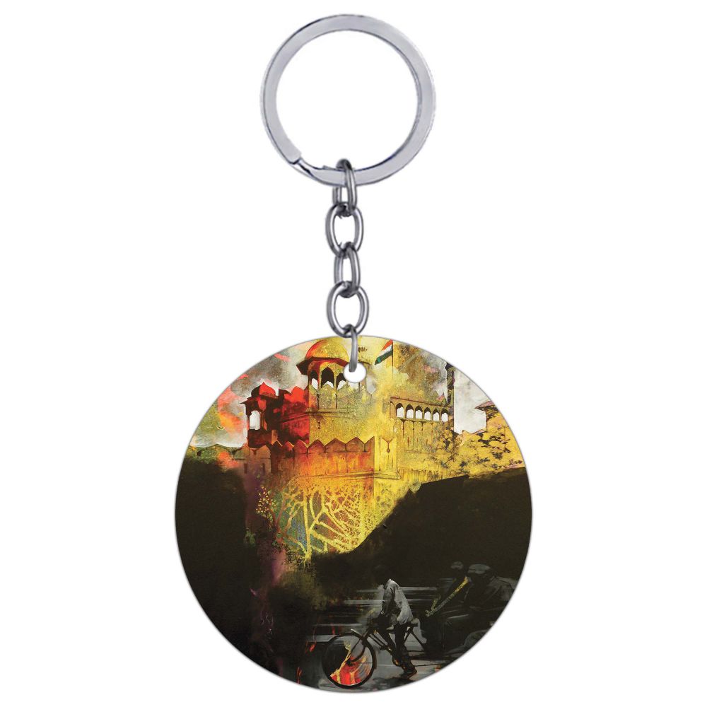 Welcome to Delhi Round Keychain