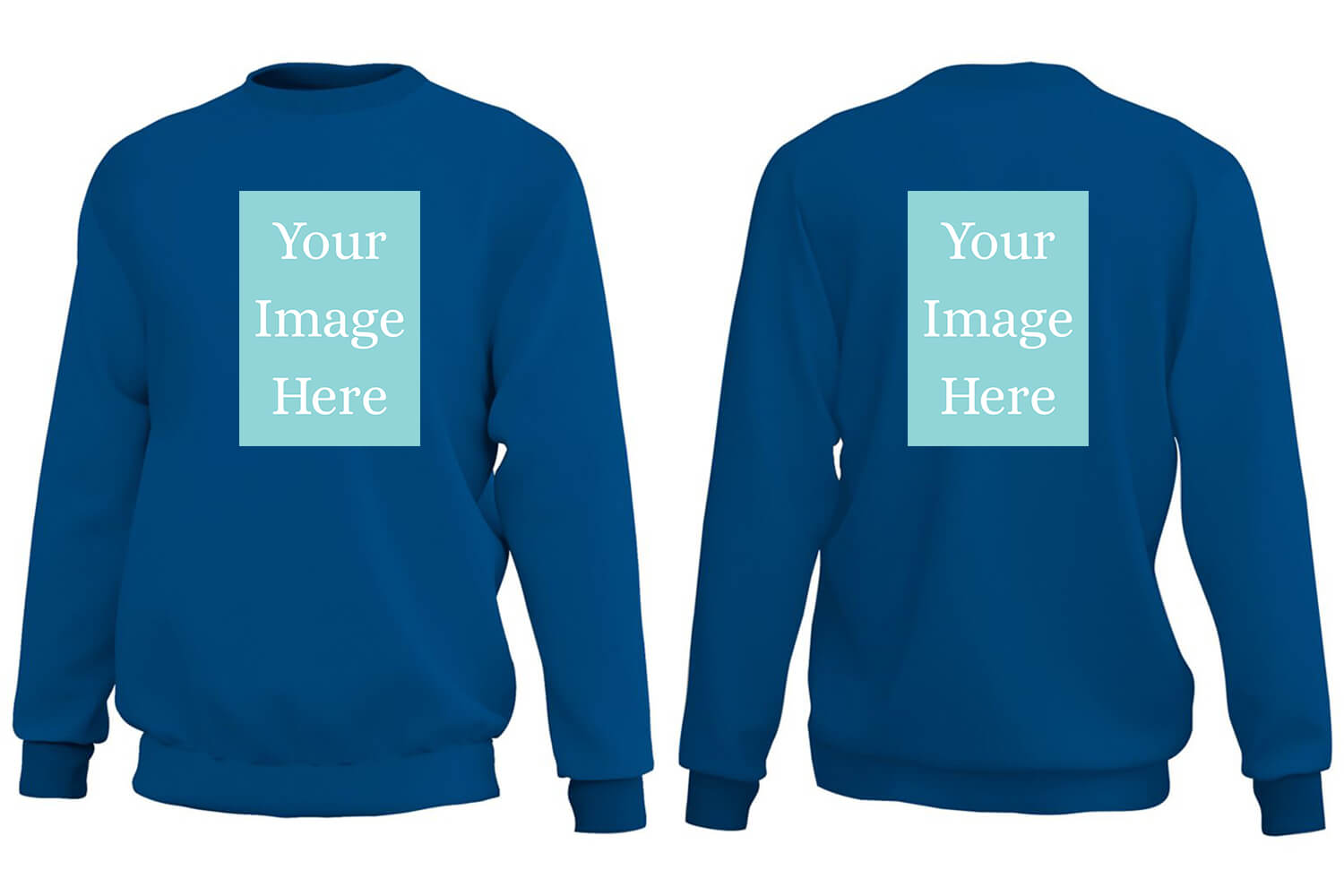 Royal Blue Customised Sweat Shirt - Front and Back Print