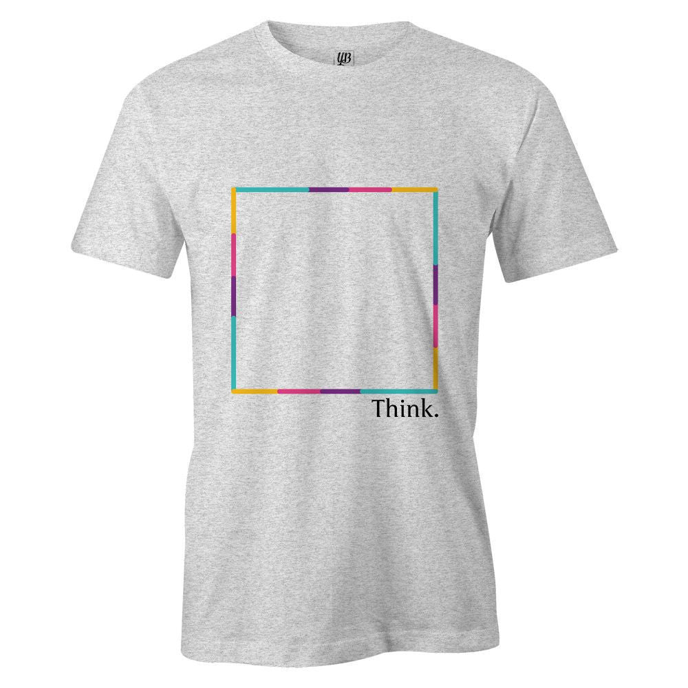 Think Outside Men T-Shirt-White Melange