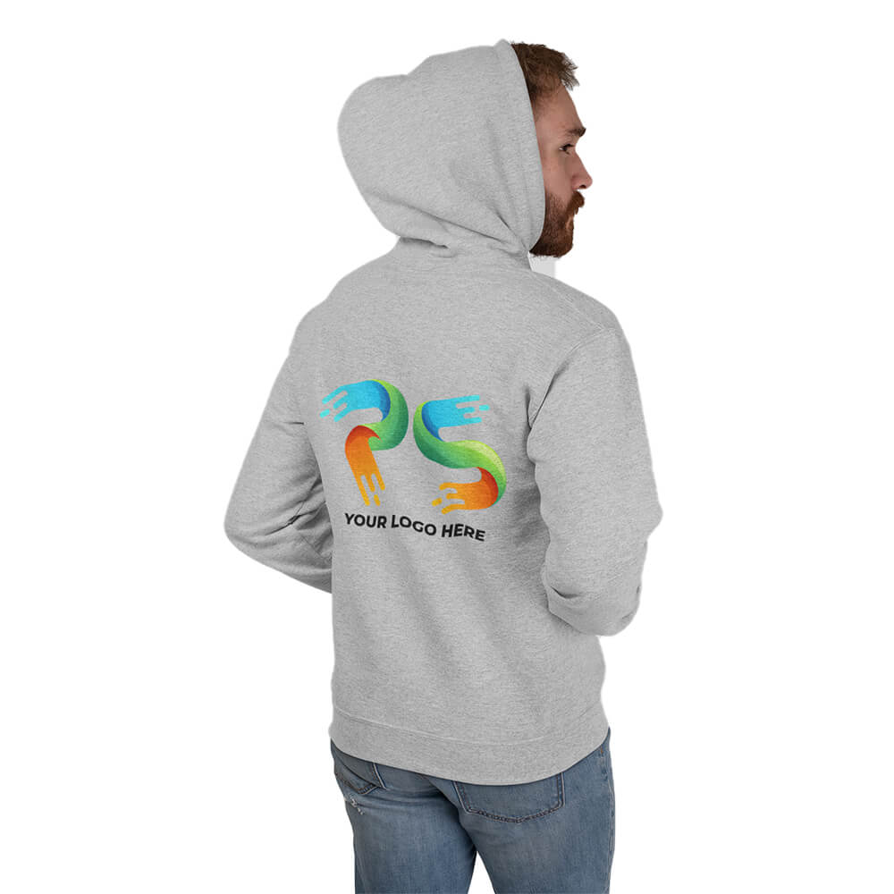 Heather Grey Customised Hoodie - Back Print