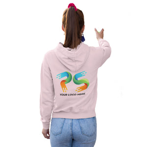 Soft Pink  Customised Women's Crop  Hoodie - Front and Back Print