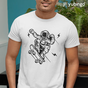 Astronaut on Skate T-Shirt-White
