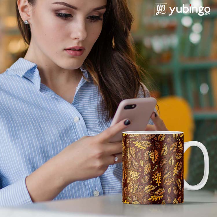 Autumn Leaves Customised Alphabet Coffee Mug-Image3