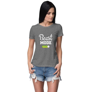 Beast Mode Women T-Shirt-Grey Melange