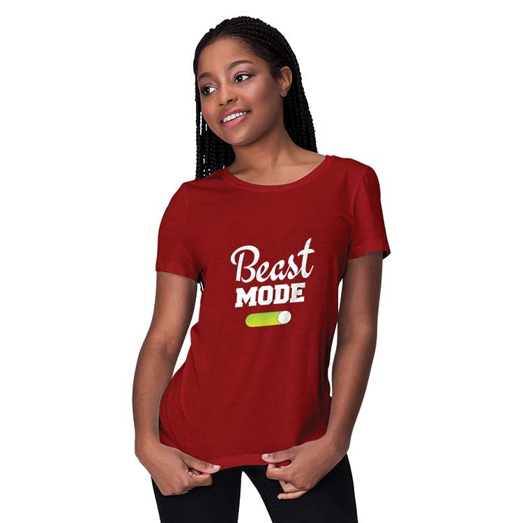 Beast Mode Women T-Shirt-Maroon