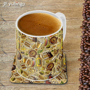 Beer Overflow Customised Alphabet Coffee Mug With Coaster-Image4
