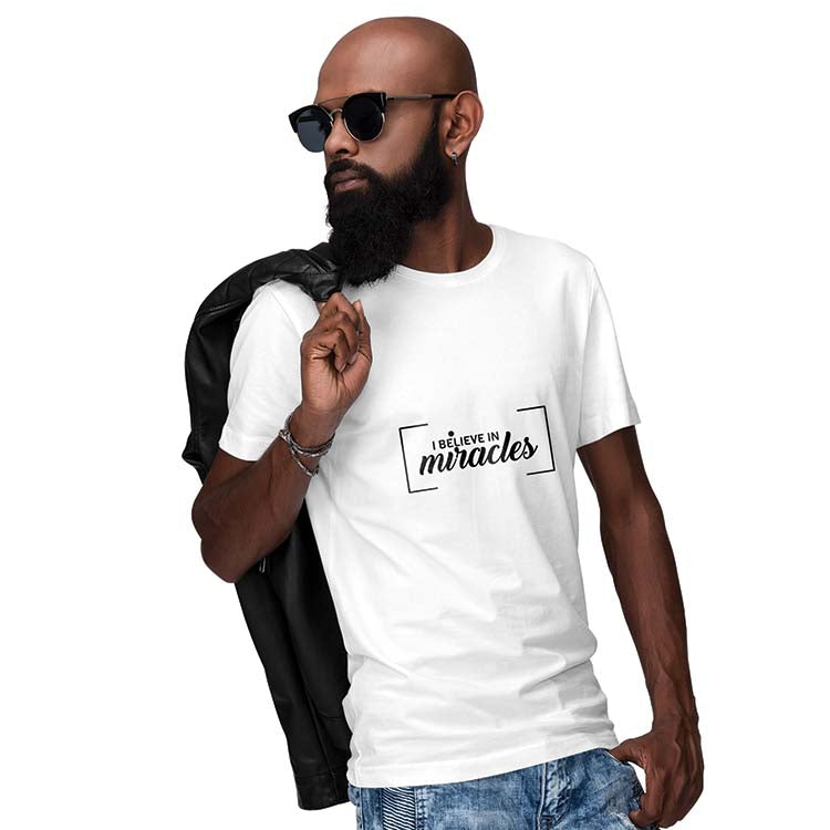 Believe in Miracles Men T-Shirt-White