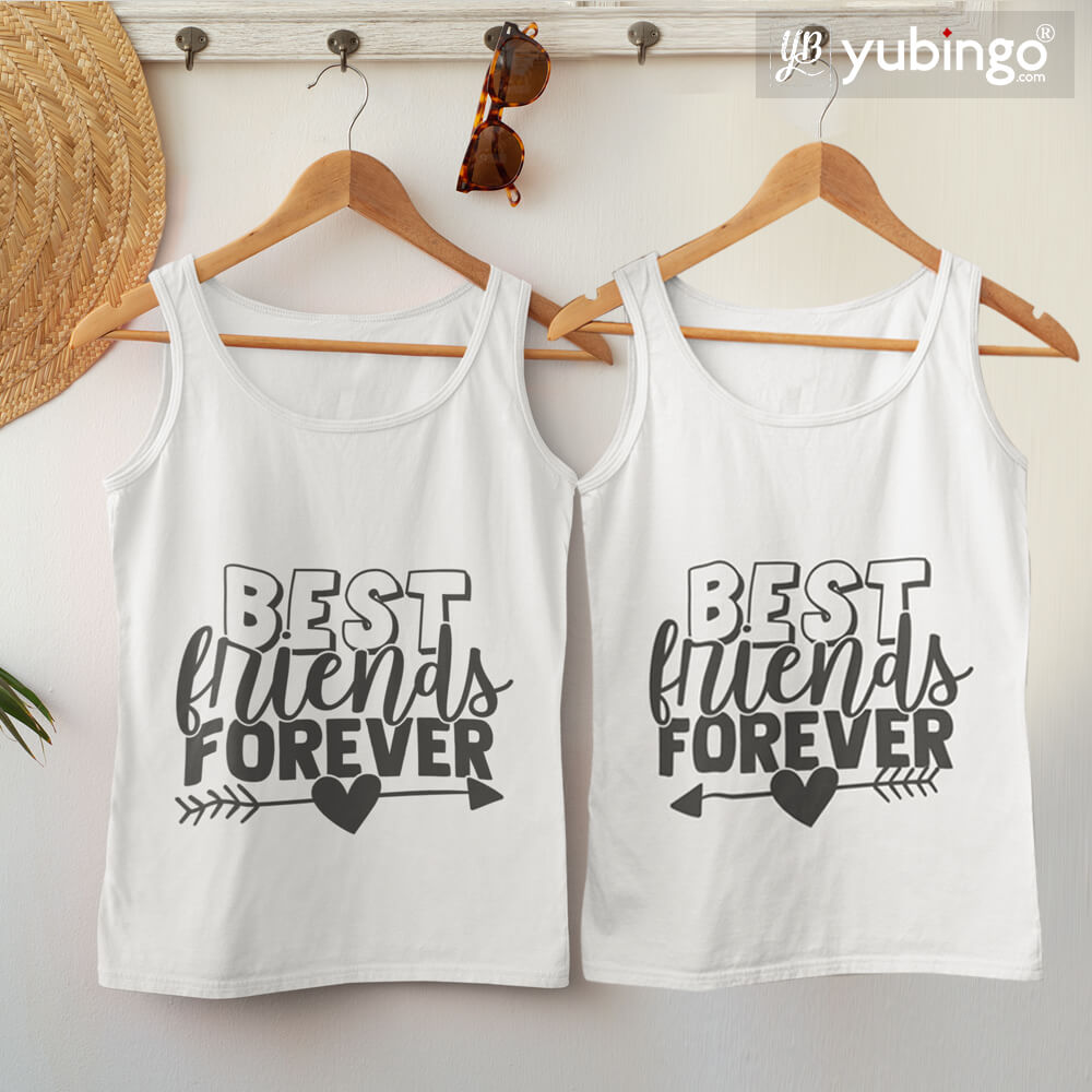 Best Friends Forever BFF Tank Tops-White
