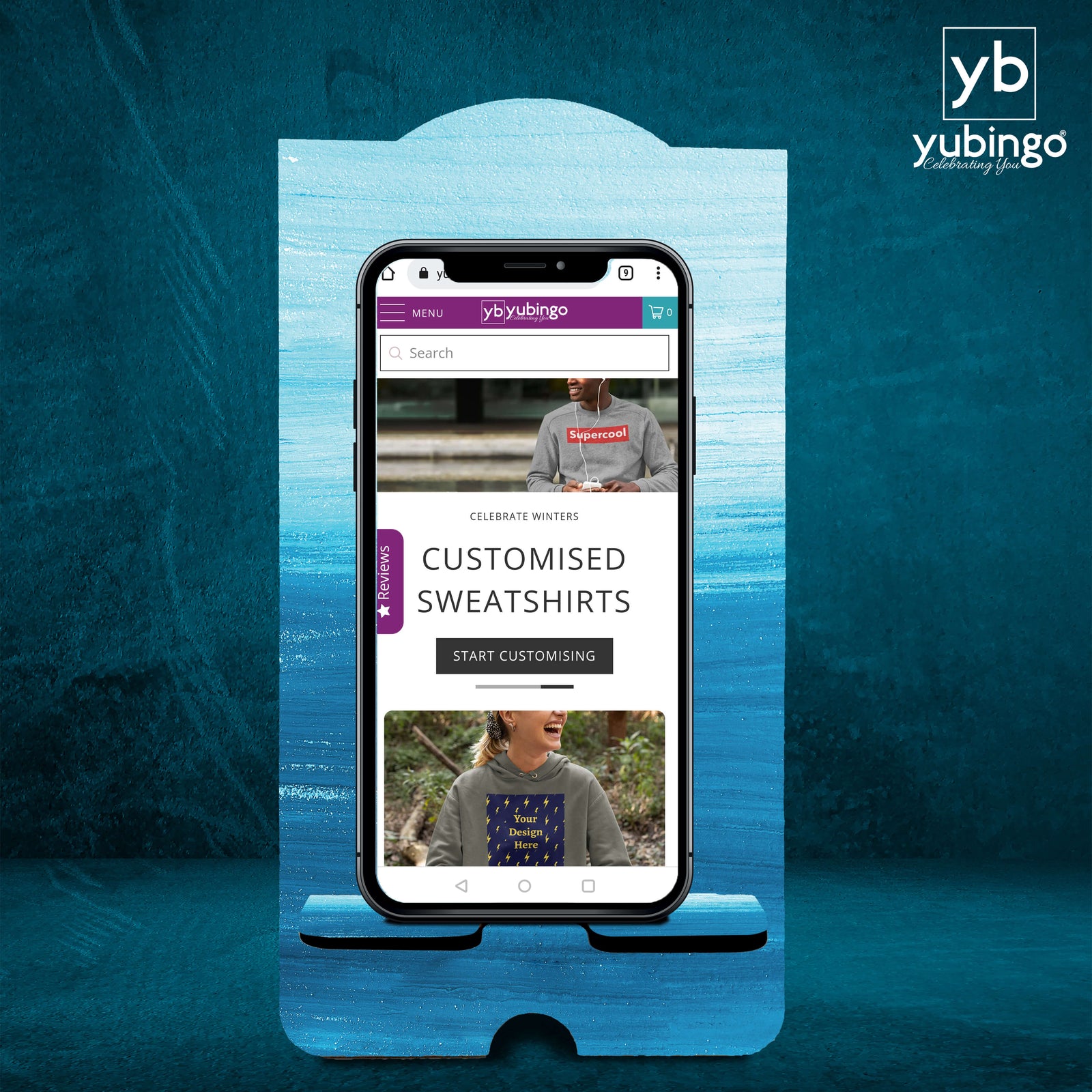 Blue Patterns Mobile Stand-Image2