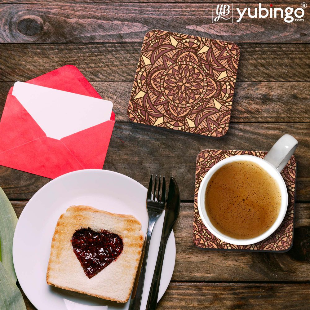 Brown Pattern Coasters-Image2