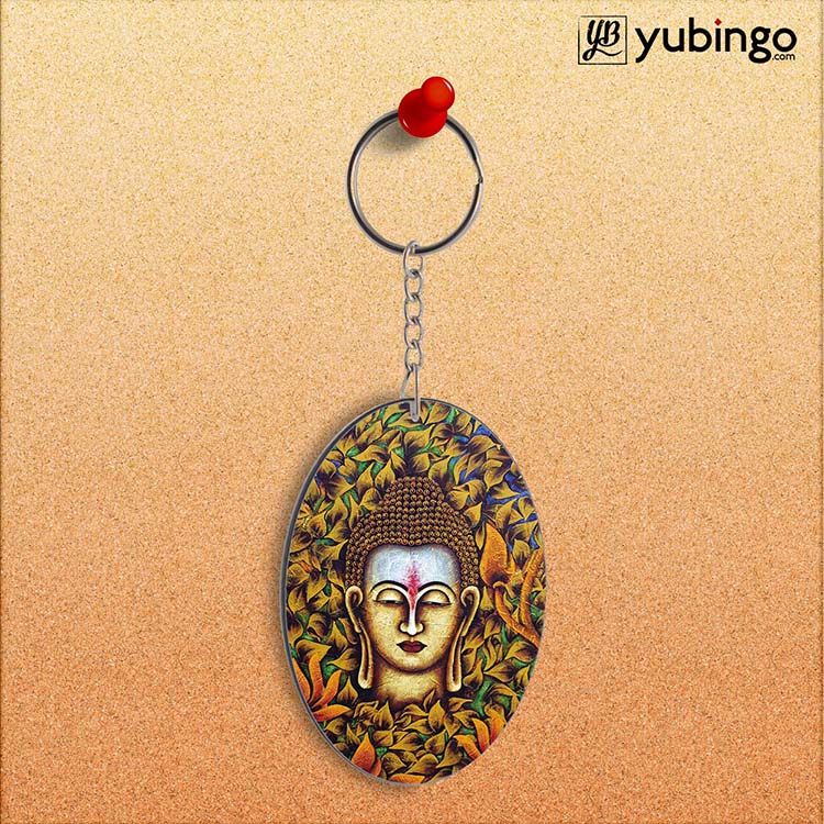 Artistic Buddha Oval Key Chain-Image2
