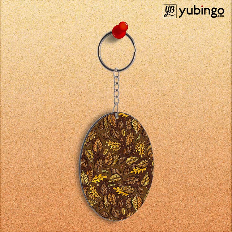 Autumn Leaves Oval Key Chain