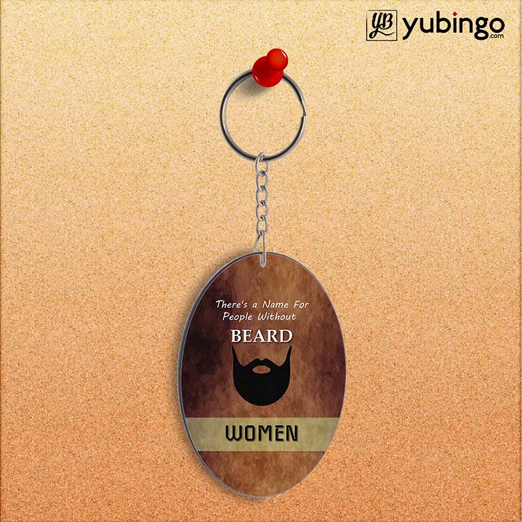Beard Is Must Oval Key Chain-Image2