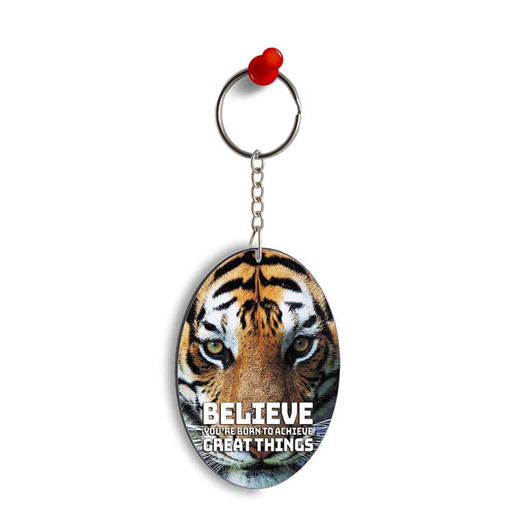 Believe Oval Key Chain