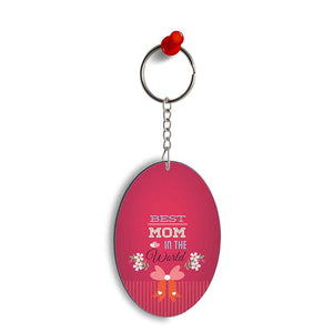 Best Mom in the World Oval Key Chain