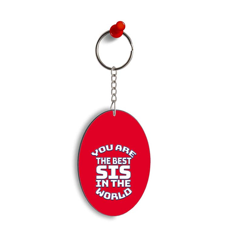 Best Sister In The World Oval Key Chain
