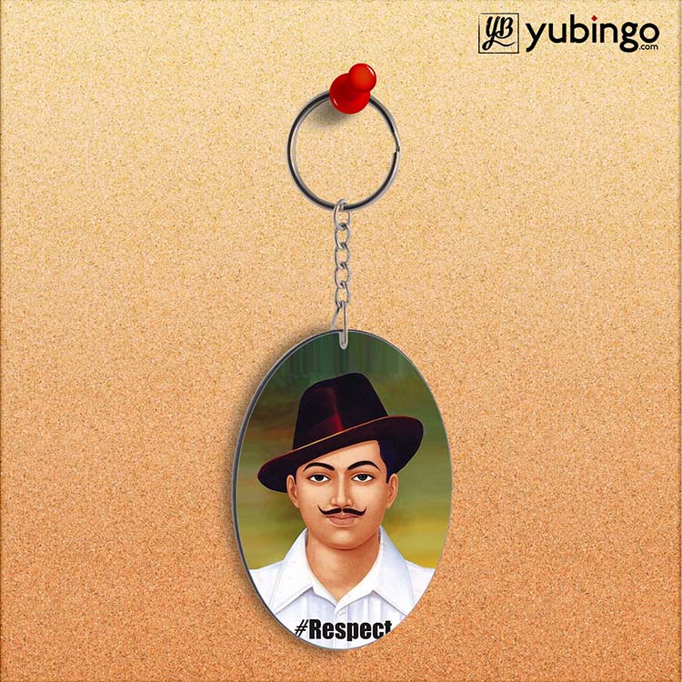 Bhagat Singh Oval Key Chain