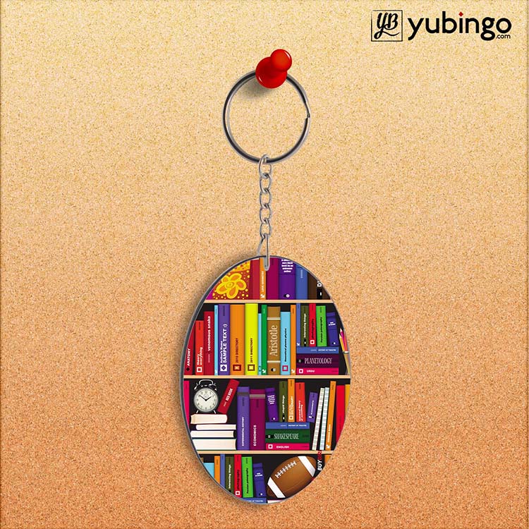 Books Oval Key Chain-Image2