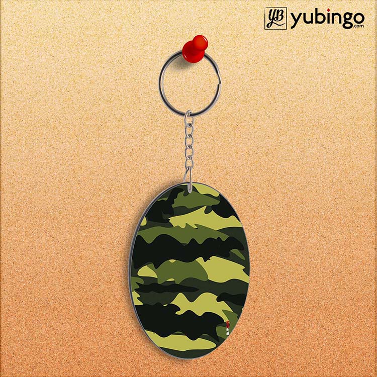 Camouflage Oval Key Chain