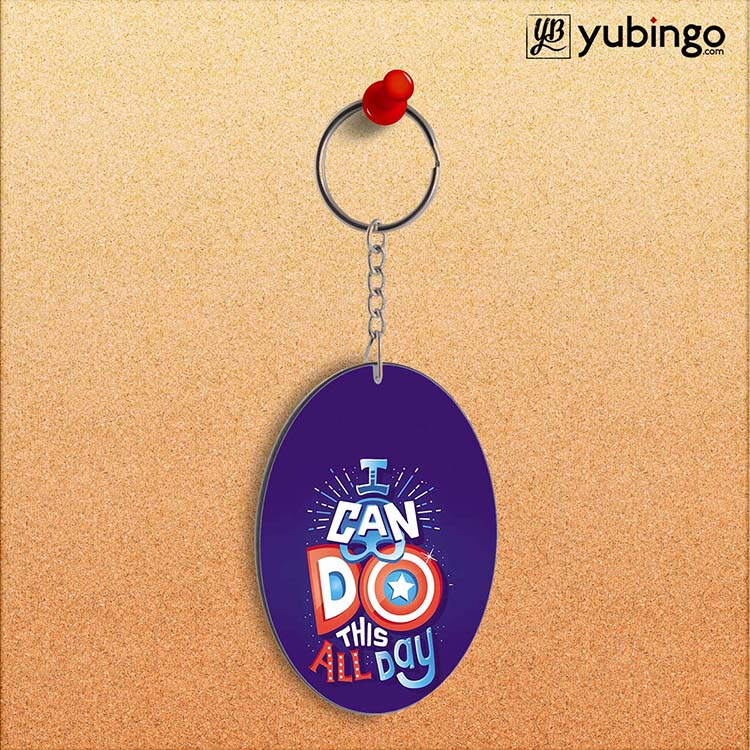 Can Do This All Day Oval Key Chain