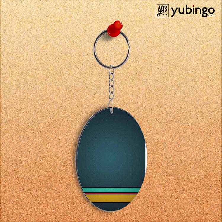 Classy Pattern Oval Key Chain