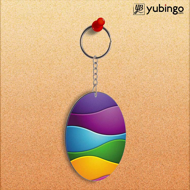 Colors Multiplied Oval Key Chain