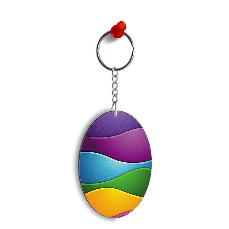 Colors Multiplied Oval Key Chain
