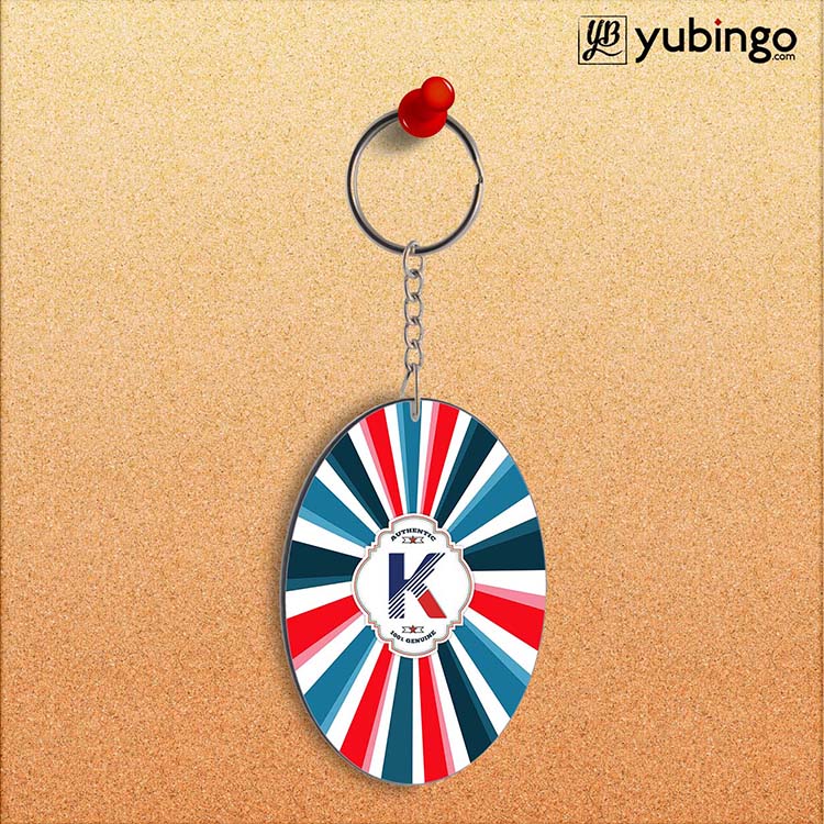 Colourful Customised Alphabet Oval Key Chain-Image2