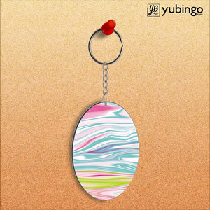 Colourful Marble Oval Key Chain-Image2